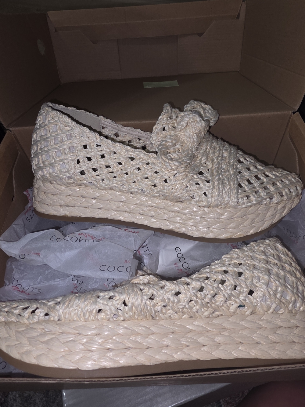 Woven Espadrille Platform Slip-On in Natural